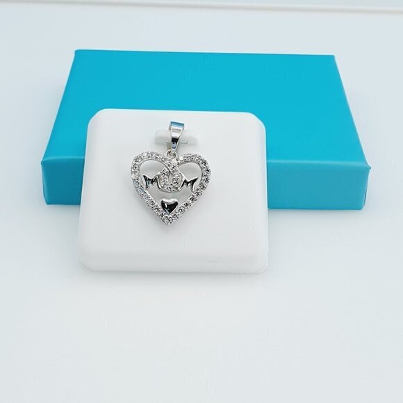"925 Sterling Silver CZ Beautiful Mom Pendant for Women, 1USPAR4087 - Picture 2 of 11